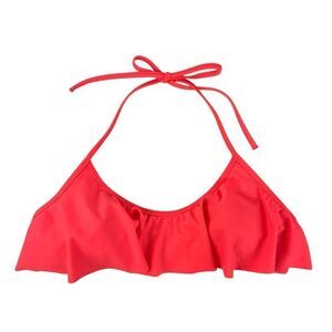Victoria’s Secret Swim Neon Orange Ruffle Bikini Top Size Medium